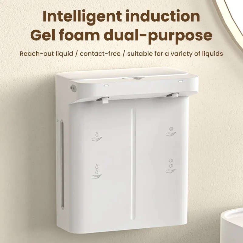 Electric Dual Soap Foam Gel Dispenser | 5V Rechargeable | 280ml refillable | Wall Mounted