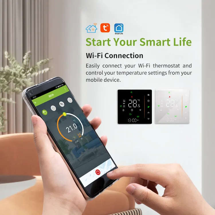 Smart Life Tuya WIFI Thermostat LCD Display Touch Screen Floor Heating Temperature Controller (Bl...