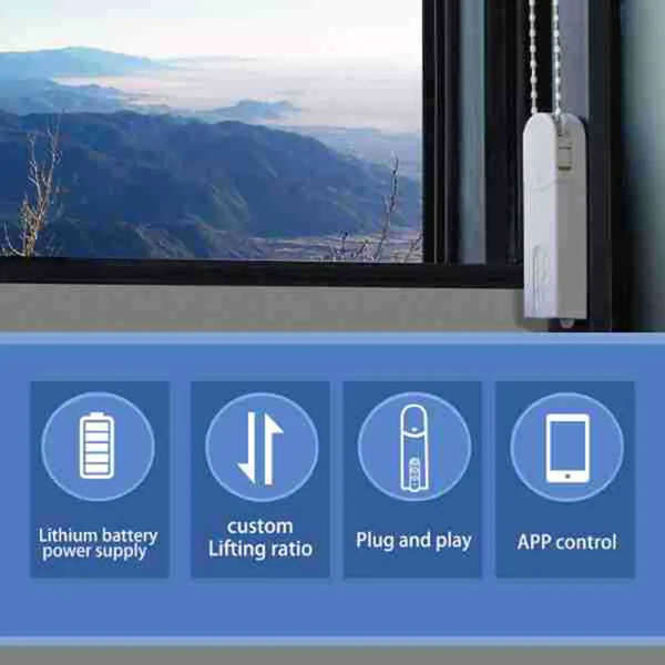 Smart Life Tuya WIFI Blinds Curtain Chain Motor | Solar charging w/ Built in Battery & Remote | 5V