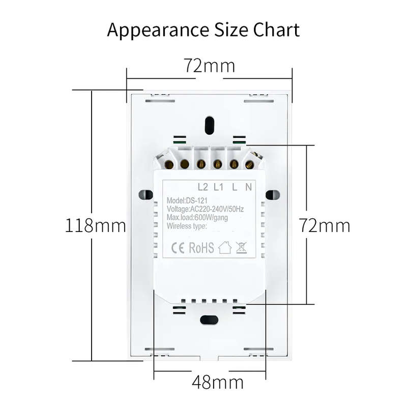 Smart Life Tuya Zigbee 2CH US LED Neutral or No Neutral Smart Switch (Black)