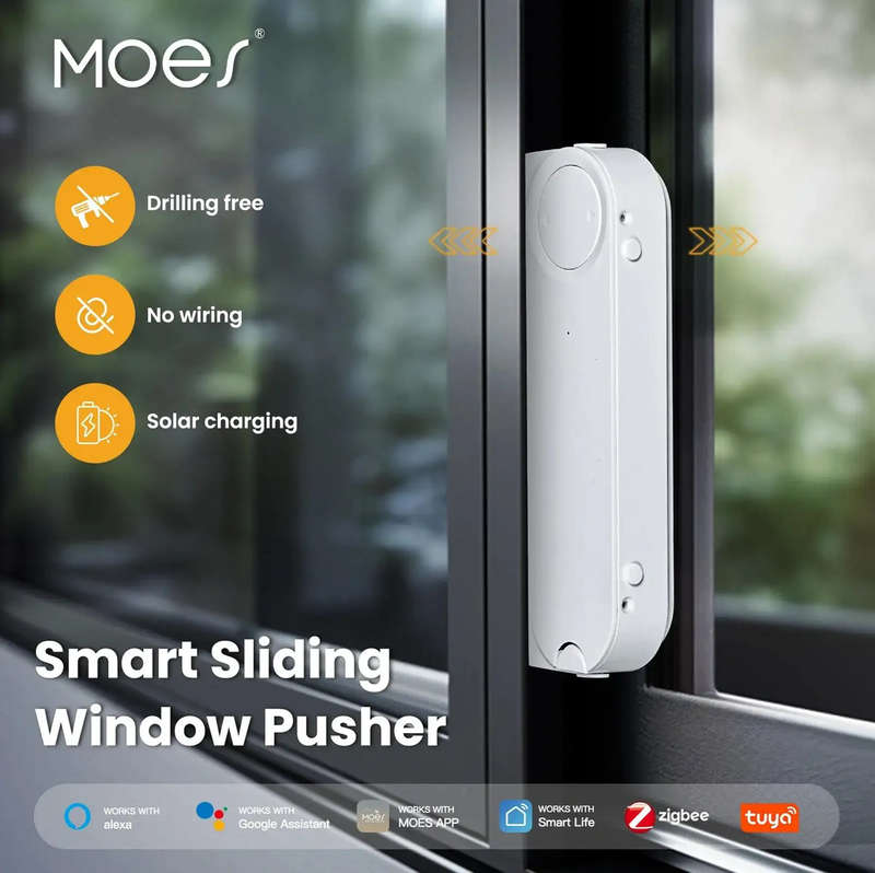 Smart Life Tuya Zigbee Sliding Door Window Opener Closer | Solar charging w/ Built in Battery & R...