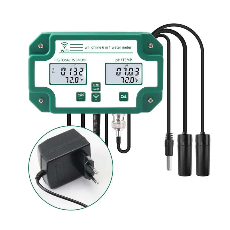 Smart Life Tuya WIFI Water Quality Detector 6 in 1 TDS/EC/PH/Salinity/S.G/Temperature Tester