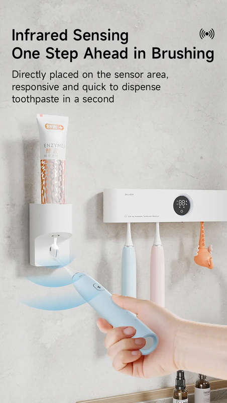 Electric Toothpaste Squeezer Dispenser | 5V Rechargeable | Fits Toothpaste Tube | Wall Mounted