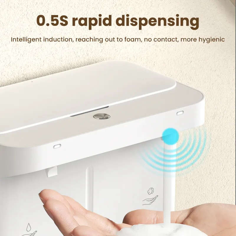Electric Dual Soap Foam Gel Dispenser | 5V Rechargeable | 280ml refillable | Wall Mounted