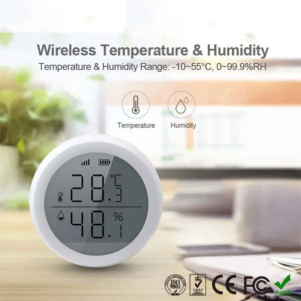 Smart Life Tuya Zigbee Temperature and Humidity Display Sensor