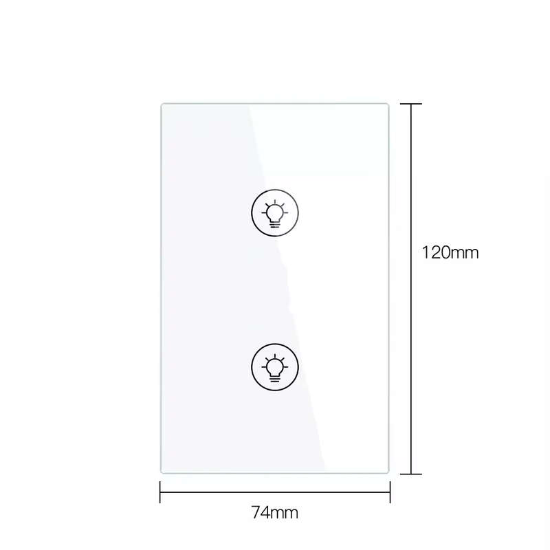 Smart Life Tuya WIFI 2CH Dimmer Light Switch | Live & Neutral Wire | White