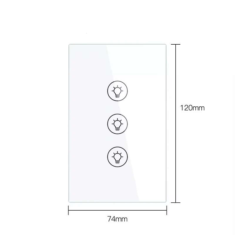 Smart Life Tuya WIFI 3CH Dimmer Light Switch | Live & Neutral Wire | White