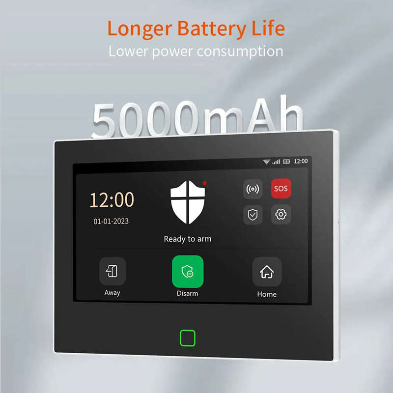 Smart Life Tuya WIFI 4G SIM Card 7 inch Touch Screen Alarm System | H700 | 5V/ 12V w/ Backup Battery