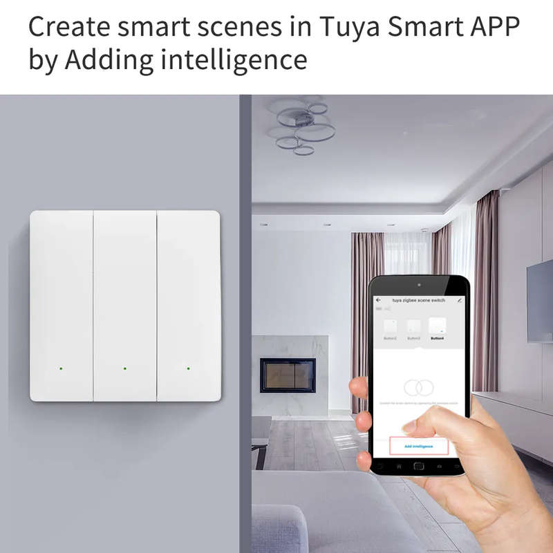 Smart Life Tuya Zigbee Wireless 1CH Scene Switch 3 Scenes