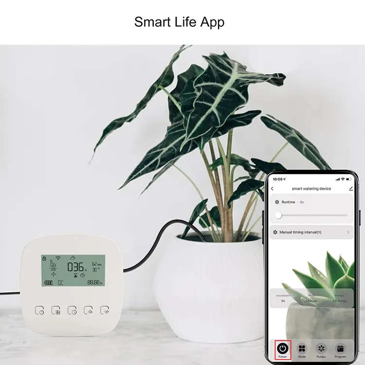 Smart Life Tuya WIFI 2CH Watering Switch Drip Irrigation Pump Sprinkler w/ Batteries & Solar Panel