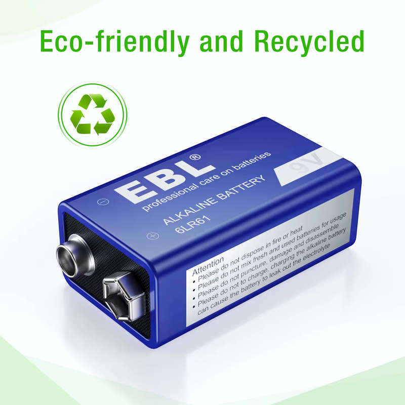 EBL 9V Alkaline Battery | 1.5V | 550mAh | 1 Pack
