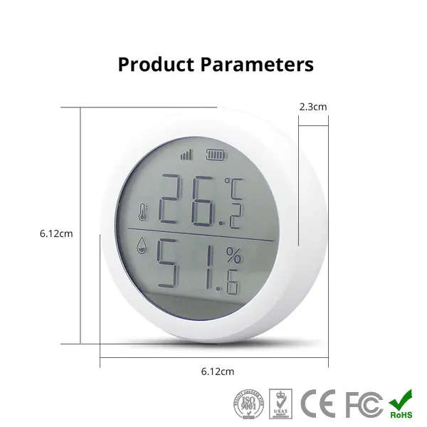 Smart Life Tuya Zigbee Temperature and Humidity Display Sensor
