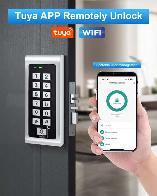 Smart Life Tuya WIFI Access Control 12V Keypad Card Doorbell for Door Gate Garage | IP66 Waterproof