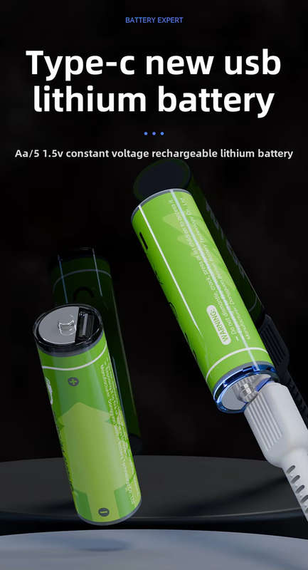 BESTON AA USB C Rechargeable Lithium-ion Battery | 14500 | 1.5V | 2000mAh | 4 Pack