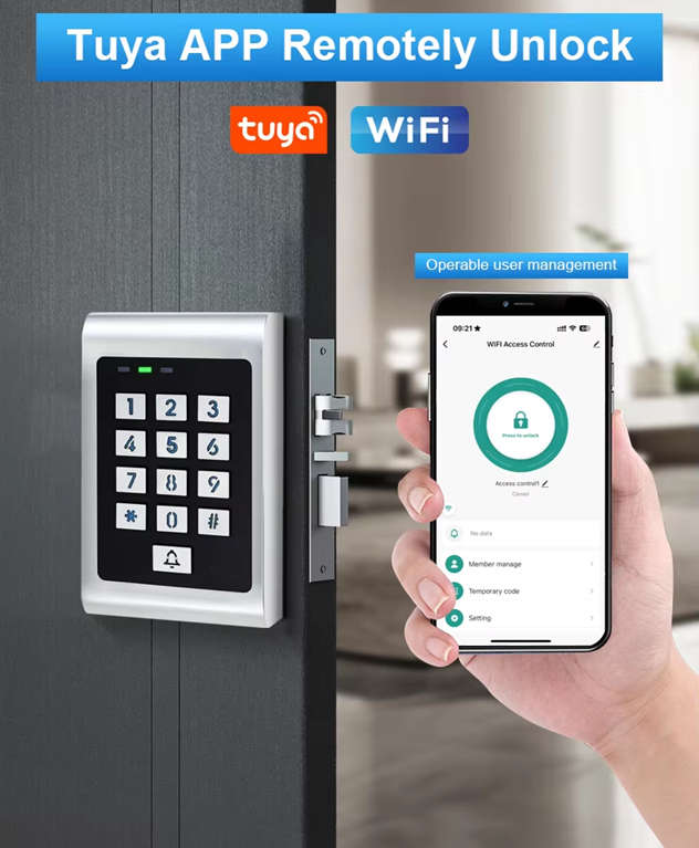 Smart Life Tuya WIFI Access Control 12V Keypad Card Doorbell for Door Gate Garage | IP66 Waterproof
