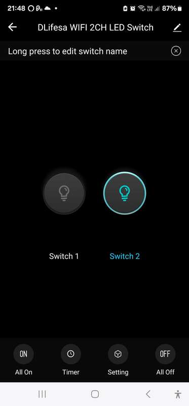 Smart Life Tuya WIFI 2CH LED Light Switch | Live & Neutral / Live & No Neutral Wire | White