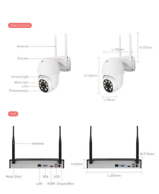 Smart Life Tuya NVR CCTV Camera Kit w/ 4 Waterproof 3MP PTZ Cameras & 2-way Audio