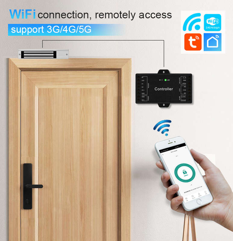 Smart Life Tuya WIFI 12V Access Controller for Wiegand Keypad Card Reader for Door Gate Garage Motor