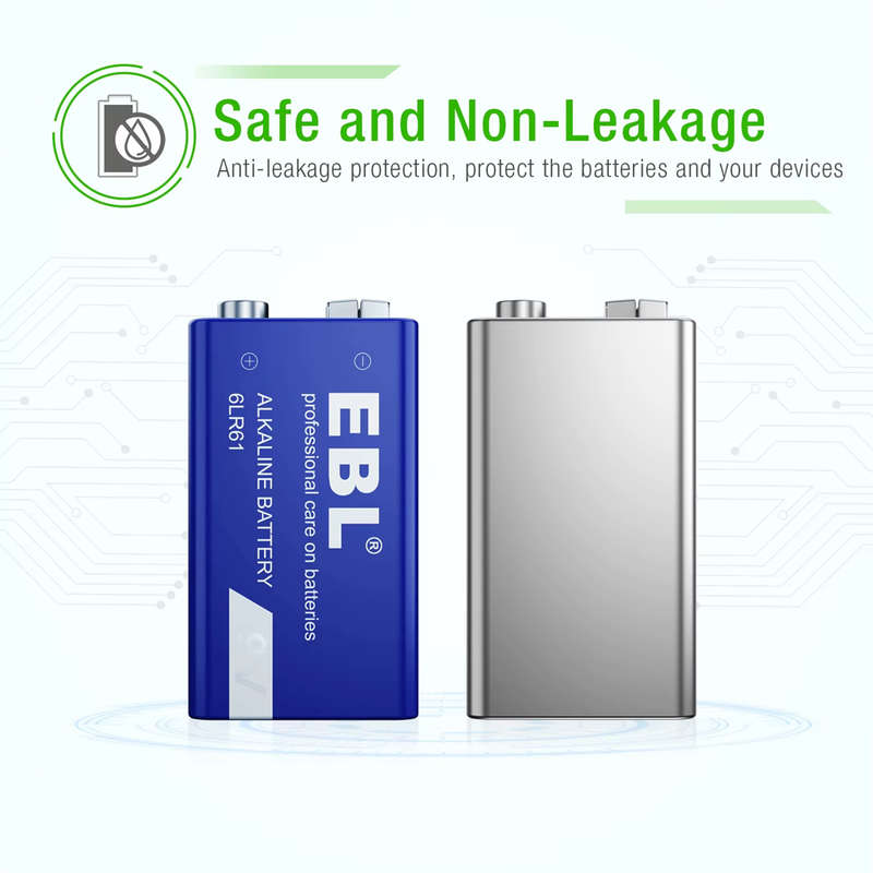 EBL 9V Alkaline Battery | 1.5V | 550mAh | 1 Pack