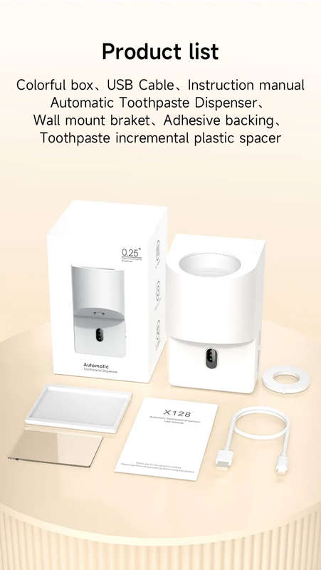 Electric Toothpaste Squeezer Dispenser | 5V Rechargeable | Fits Toothpaste Tube | Wall Mounted