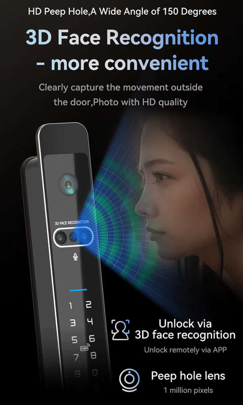 Smart Life Tuya WIFI Access Control Face Fingerprint Keypad Card Video Doorbell Intercom Handle Lock