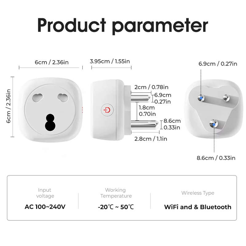Smart Life Tuya Zigbee 1CH 16A 3500W 3 Pin / 2 Pin Plug Switch w/ Power Monitor
