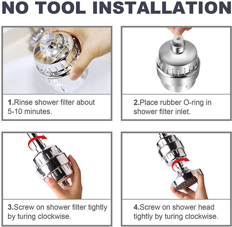 15 Stage High-Output KDF Ionic Clean Shower Water Filter (Chrome Plated)