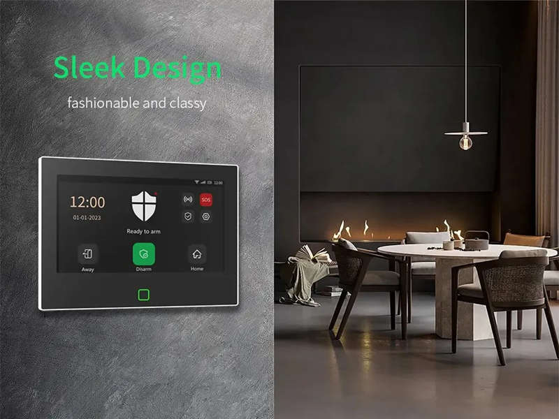 Smart Life Tuya WIFI 4G SIM Card 7 inch Touch Screen Alarm System | H700 | 5V/ 12V w/ Backup Battery