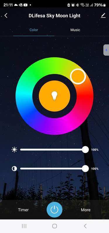 Smart Life Tuya WIFI Sky Moon Star Music LED Light Projector | RGB | Black