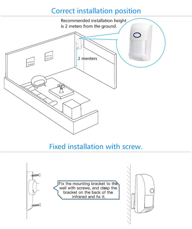 Smart Life Tuya Zigbee Wall Mounted Wireless PIR Motion Sensor Detector | 3V