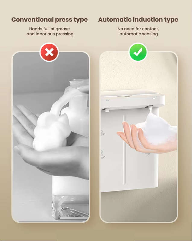 Electric Dual Soap Foam Gel Dispenser | 5V Rechargeable | 280ml refillable | Wall Mounted