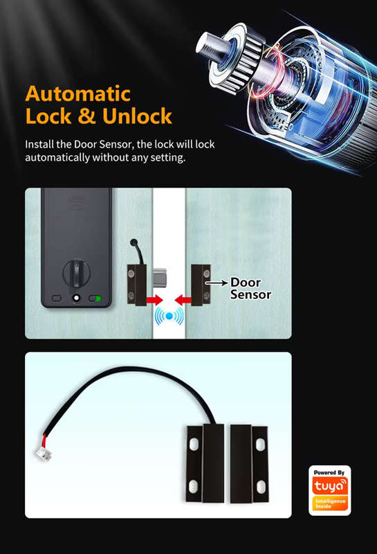 Smart Life Tuya WIFI Access Control Fingerprint Keypad Card Door Lock T1 (Silver)