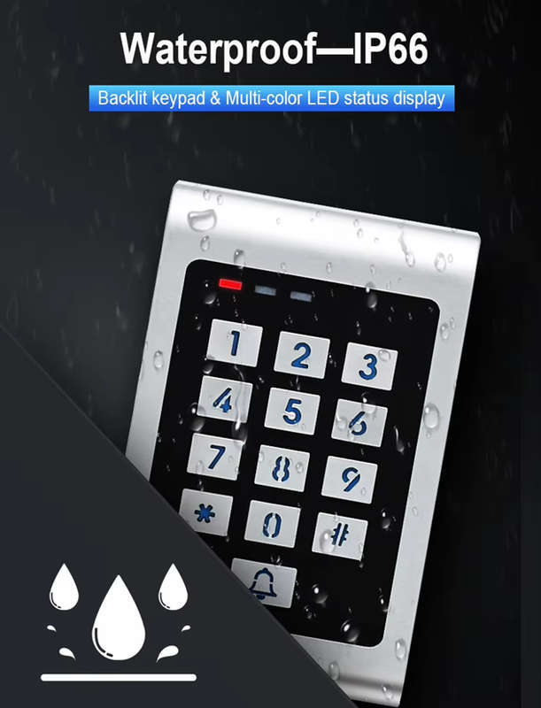 Smart Life Tuya WIFI Access Control 12V Keypad Card Doorbell for Door Gate Garage | IP66 Waterproof