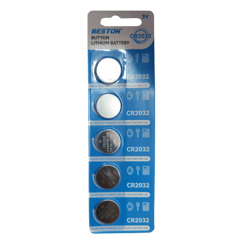 BESTON CR2032 Button Cell Lithium Battery | 3V | 210mAh | 5 Pack