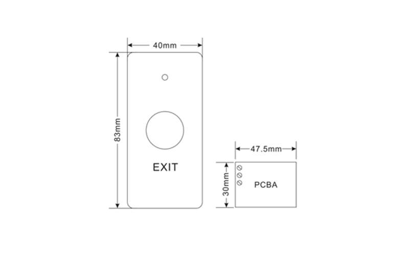 Wireless RF433Mhz Exit Button Door Release Button for 12V Access Control | Dry Contact (Black)