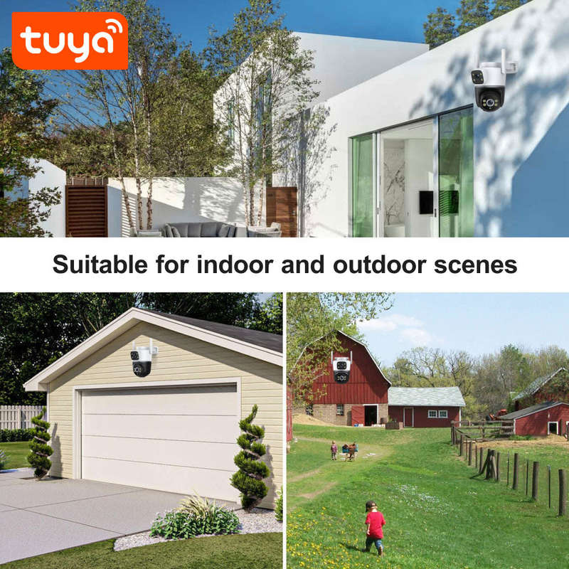 Smart Life Tuya WIFI 4MP HD PTZ CCTV Double Camera w/ 2 way audio | IP66 Waterproof | 12V