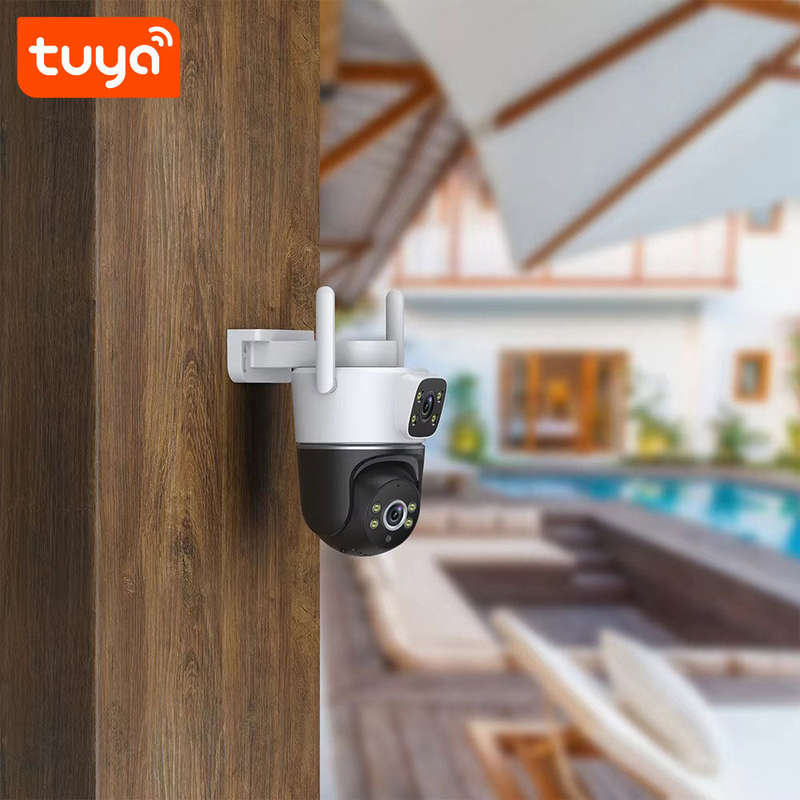 Smart Life Tuya WIFI 4MP HD PTZ CCTV Double Camera w/ 2 way audio | IP66 Waterproof | 12V