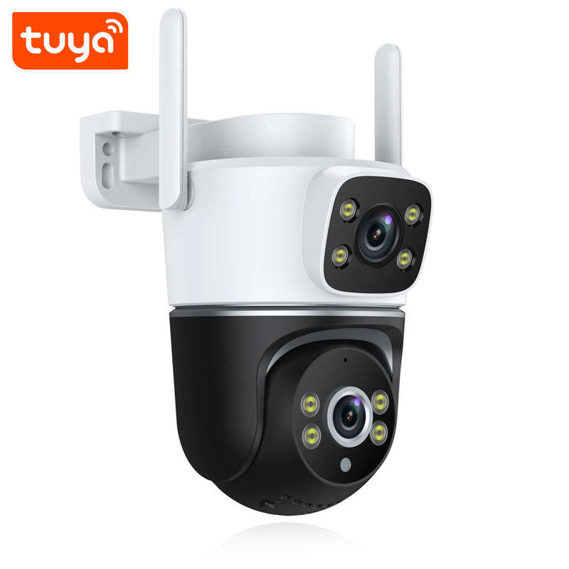 Smart Life Tuya WIFI 4MP HD PTZ CCTV Double Camera w/ 2 way audio | IP66 Waterproof | 12V