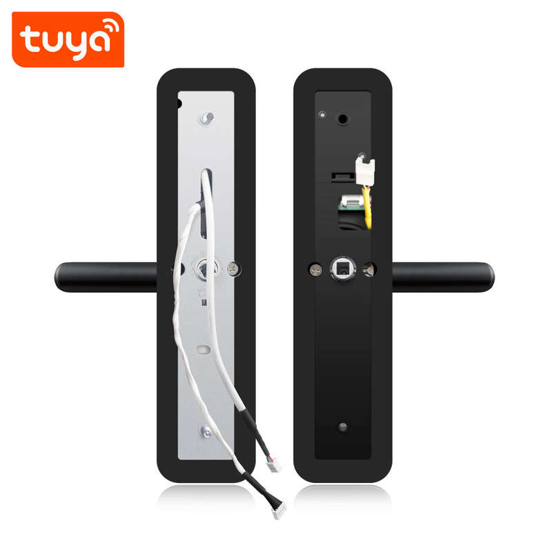 Smart Life Tuya WIFI Access Control Fingerprint Keypad Card Video Doorbell Handle Lock HR07P (Black)