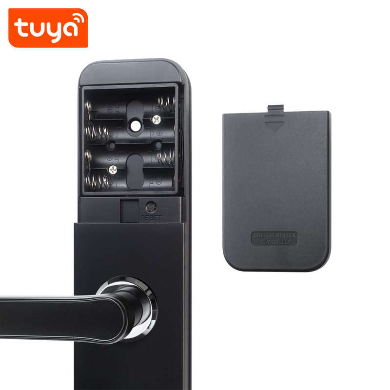 Smart Life Tuya WIFI Access Control Fingerprint Keypad Card Video Doorbell Handle Lock HR07P (Black)