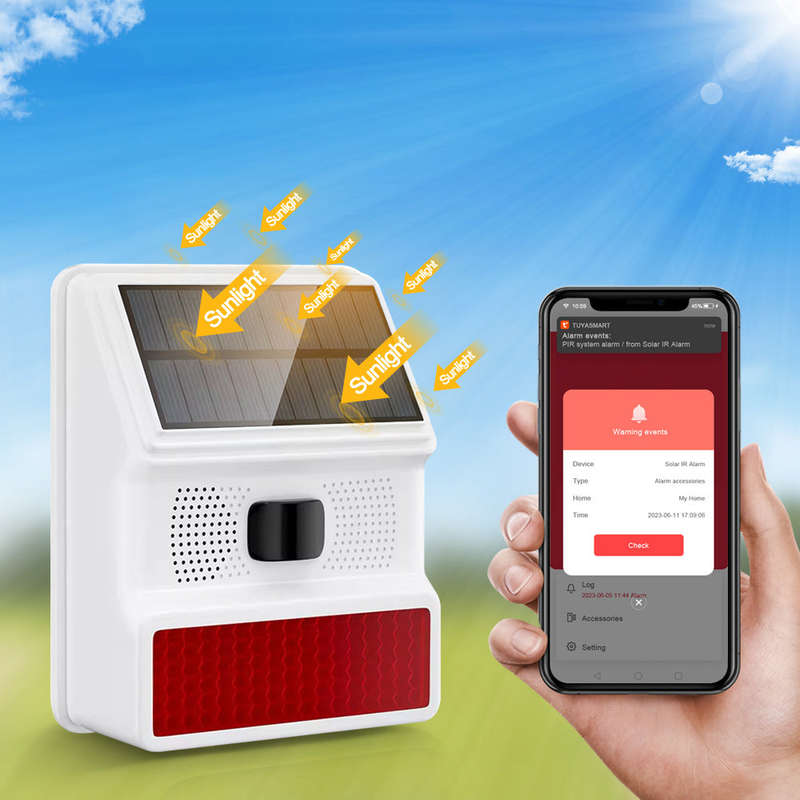 Outdoor Solar Flash & Sound 100DB Siren for Tuya Alarm System | RF433 EV1527