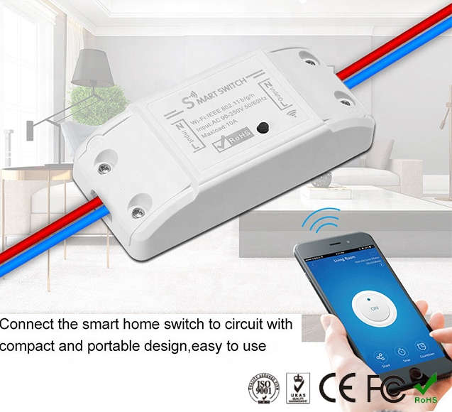 WIFI Control Smart Life Tuya 10A 2200W Switch Circuit Breaker with RF433Mhz (2ch Remote included)