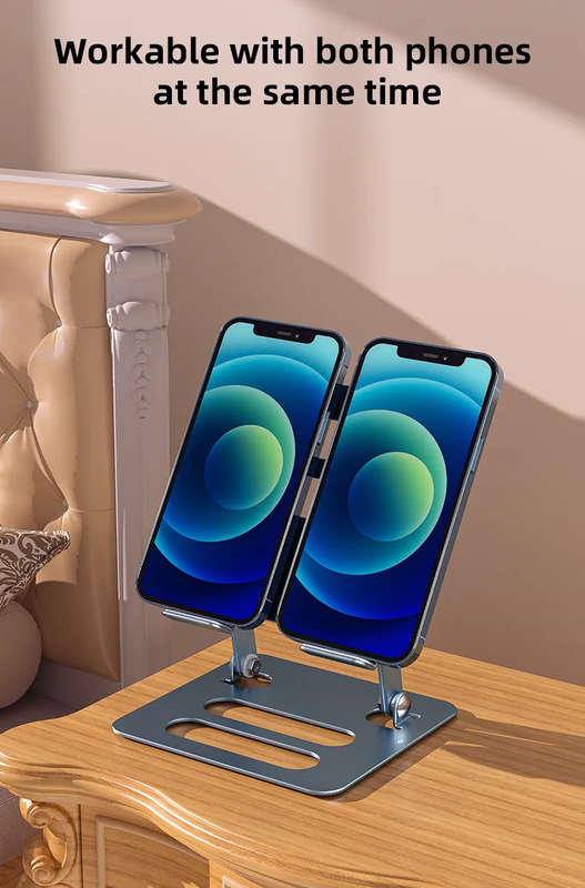 2 in 1 Aluminium Alloy Mobile phone Holder Tablet Stand 180 degree Free Rotation