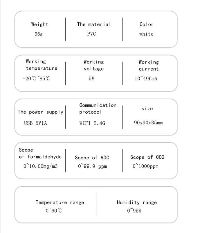 Smart Life Tuya WIFI Air Quality Monitor CO2 VOC Formaldehyde Temperature Humidity Sensor Detector