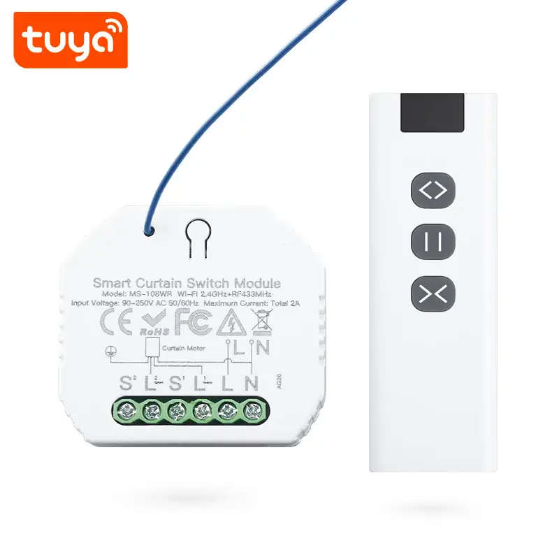 WIFI Control Smart Life Tuya 1CH Curtain Module With RF433Mhz and Remote