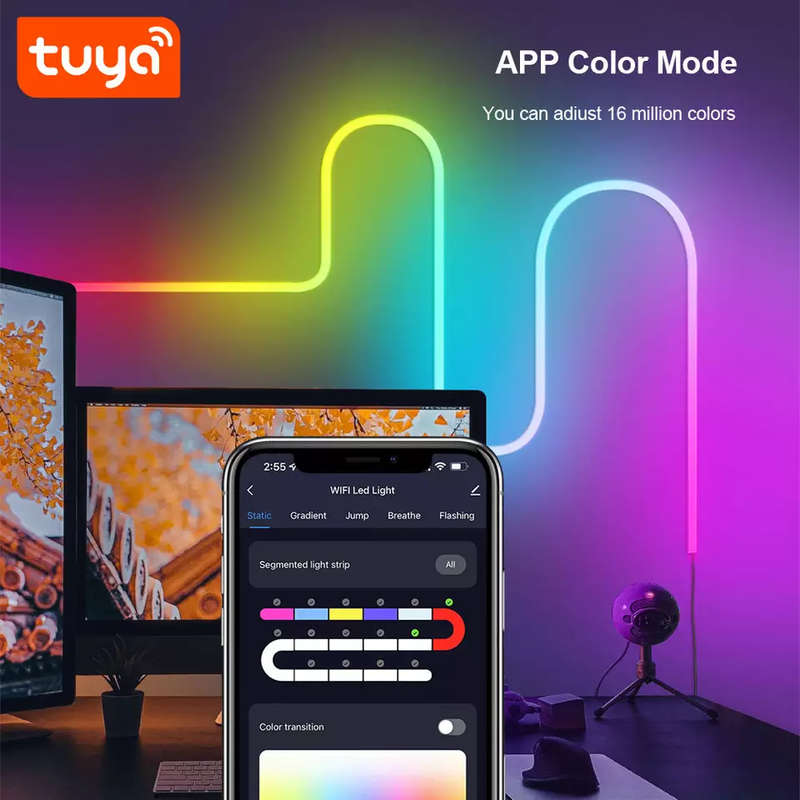 Smart Life Tuya WIFI RGBIC Flexible LED Neon Rope Light | 5M