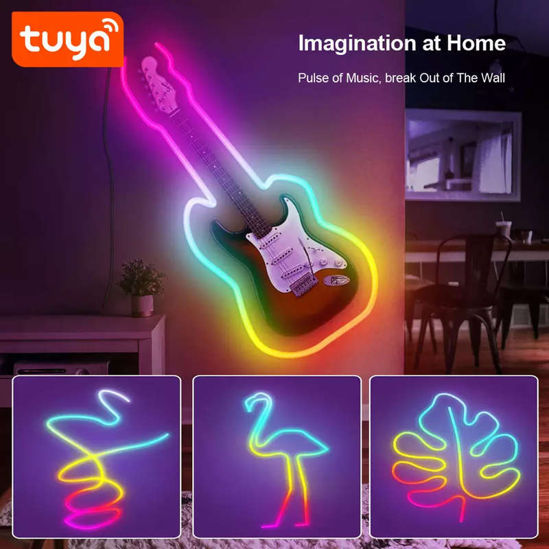 Smart Life Tuya WIFI RGBIC Flexible LED Neon Rope Light | 5M