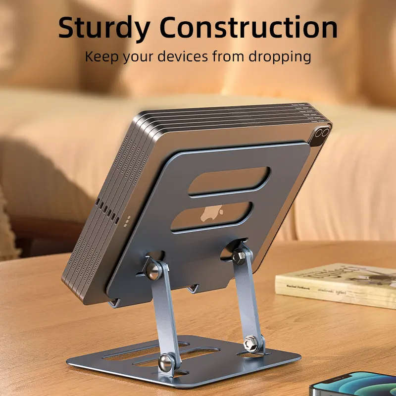 2 in 1 Aluminium Alloy Mobile phone Holder Tablet Stand 180 degree Free Rotation