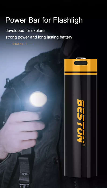 BESTON 21750 USB C Rechargeable Lithium Battery or Power Bank | 3.7V | 5000mAh | 1 Pack