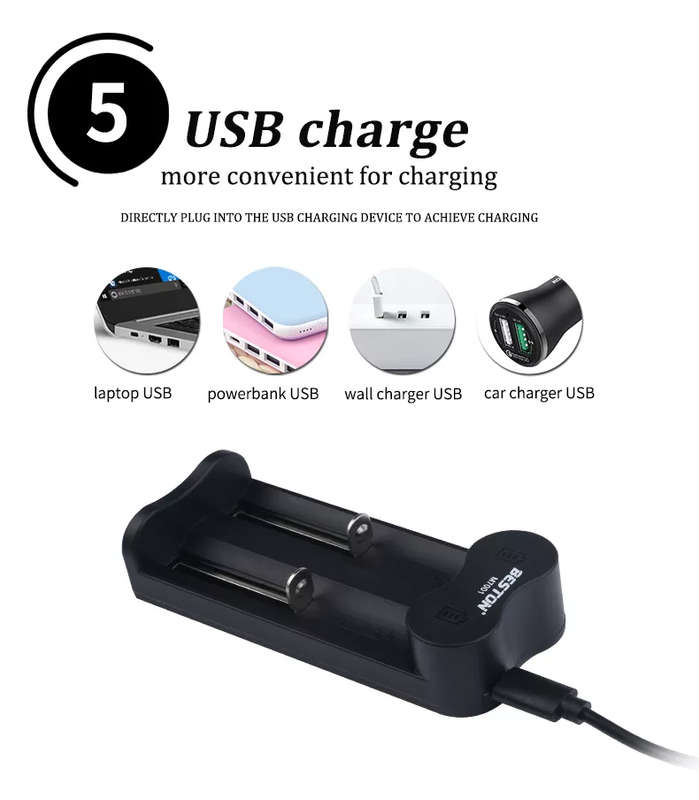 BESTON M7001 Rechargeable Lithium Battery Smart Charger for BESTON 3.7V Batteries | 2 Slot